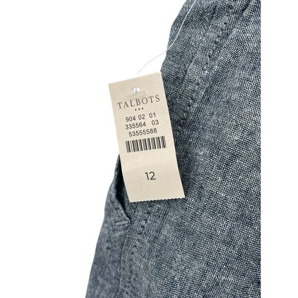 NWOT Talbots Simply Flattering Shorts Linen Cotton Blend Blue Chambray Size 12 - Picture 6 of 8
